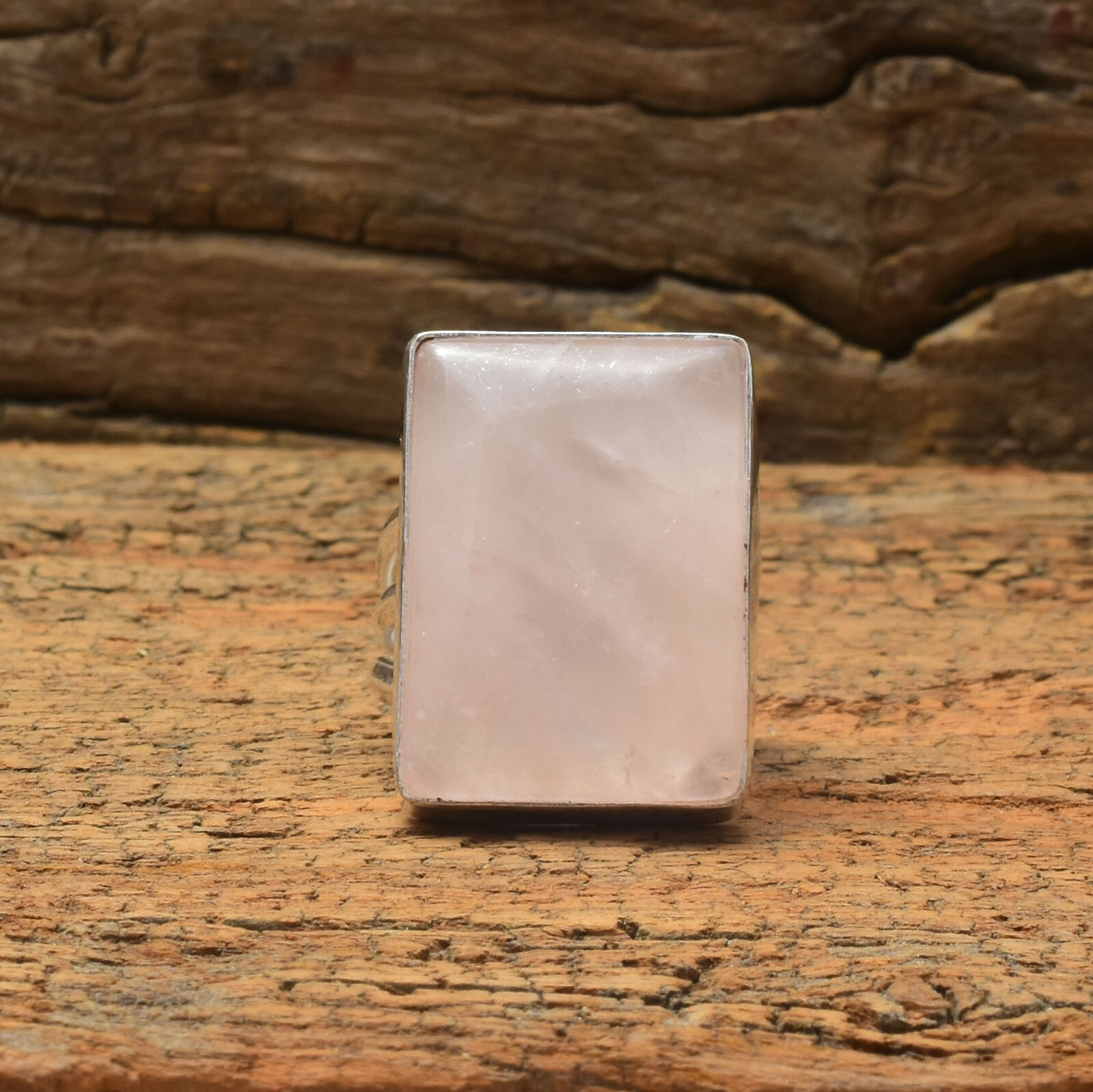 Nice Rose Quartz Gemstone 925 Sterling Silver Handmade Ring All Size B-170