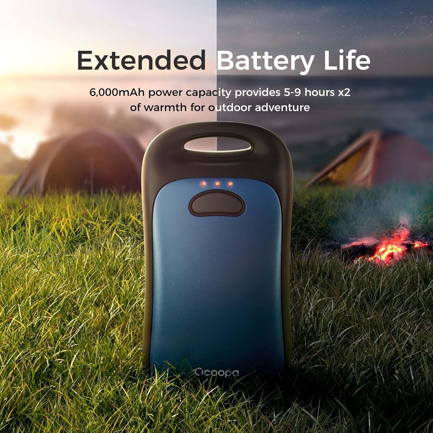 OCOOPA Magnetic 2in1 Hand Warmers Rechargeable Waterproof 6000mAh Camping