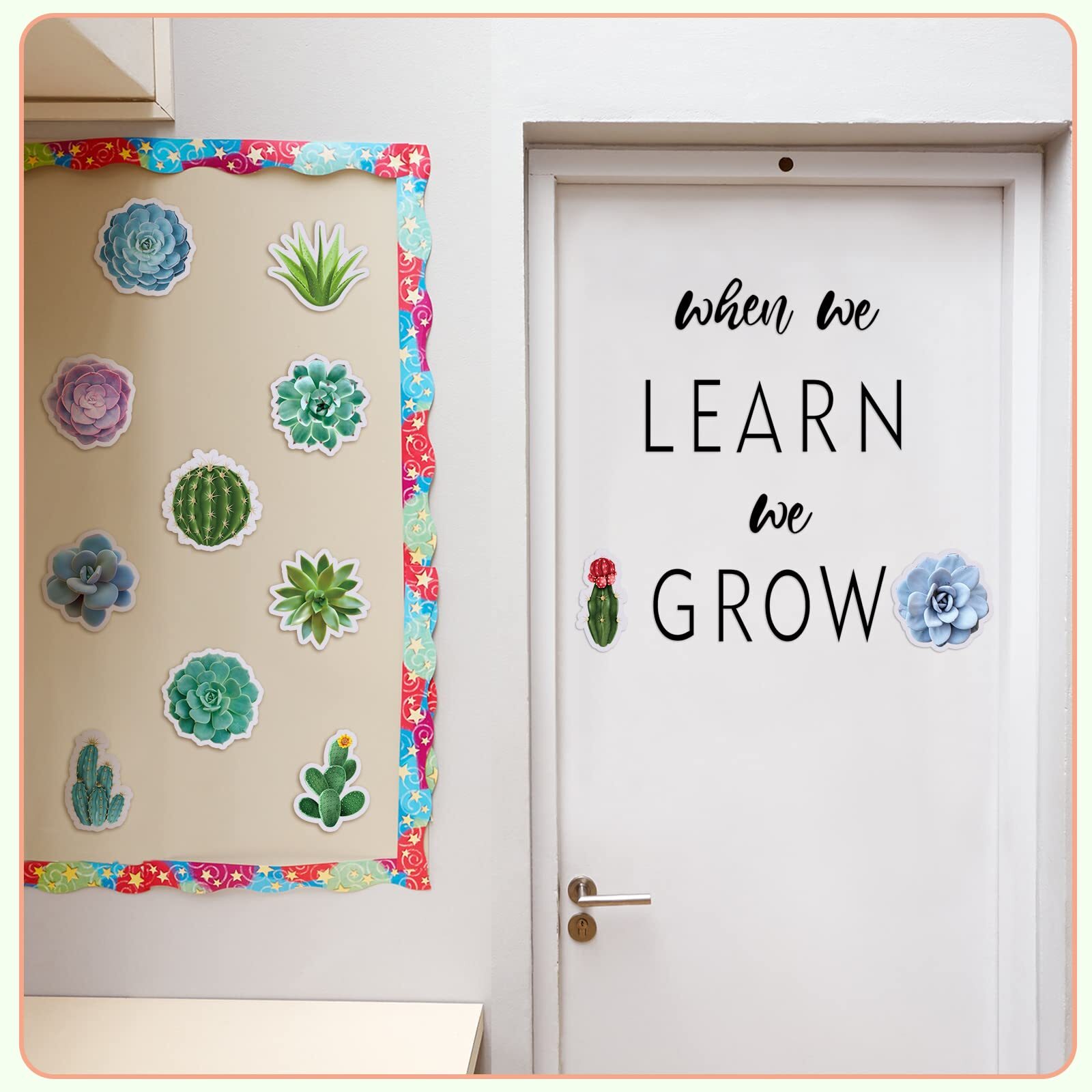 13 Succulent Cutouts for Classroom Decor Rustic Bloom Bulletin Board Set