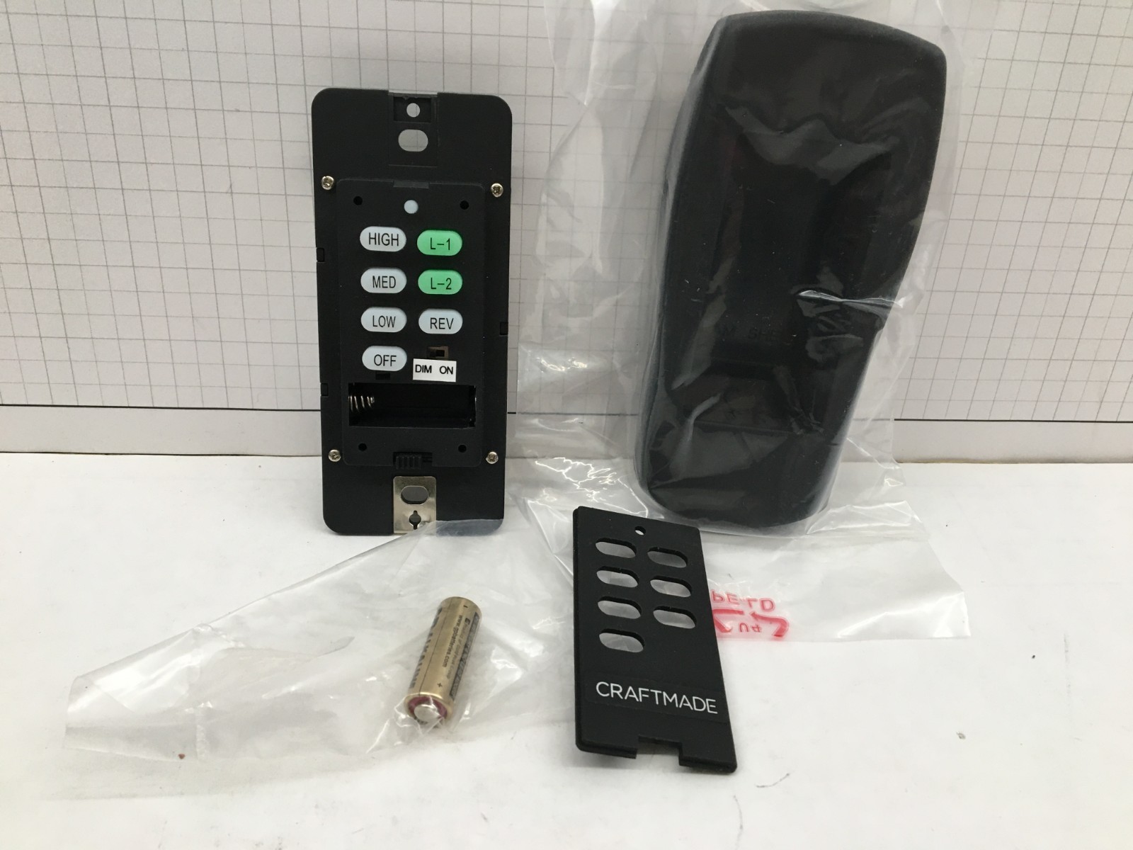 Craftmade UC7224T ICS 3-Speed Remote Control/Clamshell, Up-Down-light - Black