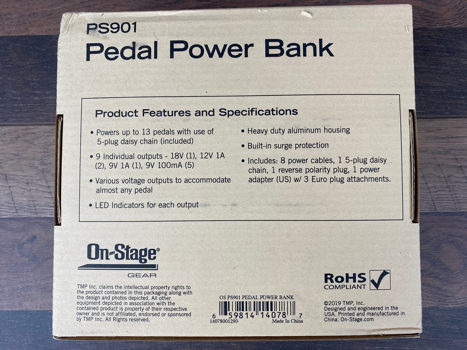 On-Stage PS901 Pedal Power Bank for Up To 13 Effects Pedals 9, 12 and/or 18 Volt