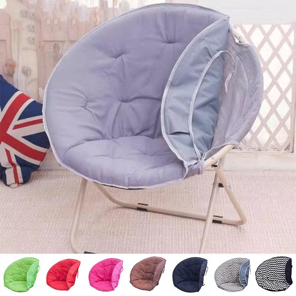Round Saucer Chair Cover Canvas Moon Chair Slipcovers Camping Fishing Seat Cover
