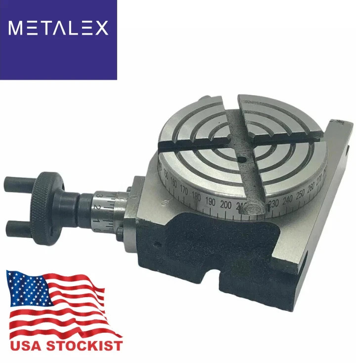 Rotary Table 3" Inch 80mm 4 Slots Horizontal Vertical For Milling Machine USA
