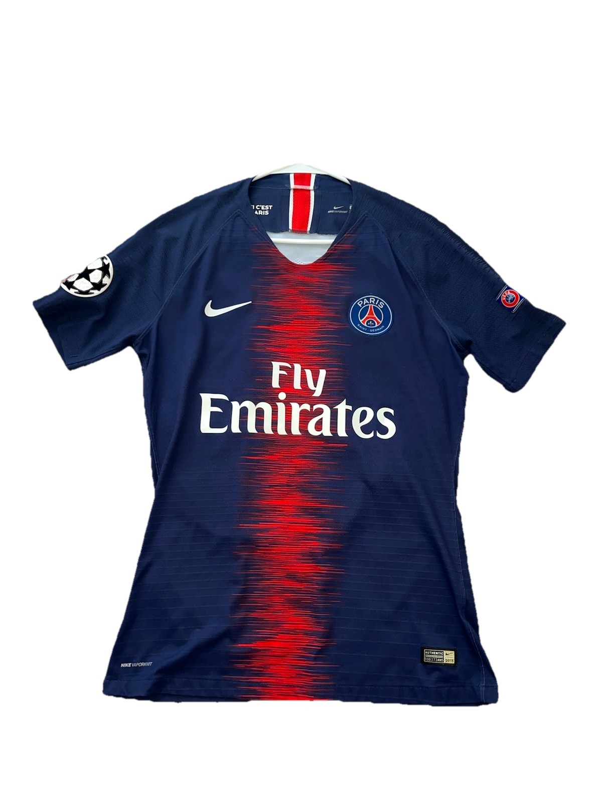 Nike Vaporknit Player Issue Style PSG Mbappé  2018 UCL Soccer Jersey M Blue Red