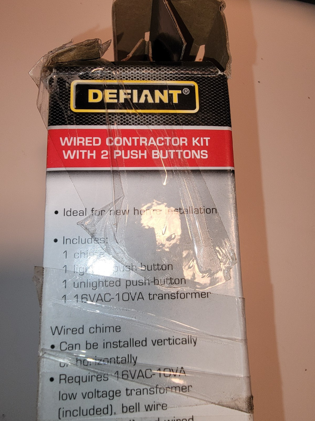 Defiant Wired Contractor Doorbell Kit with 2 Wired Push Buttons