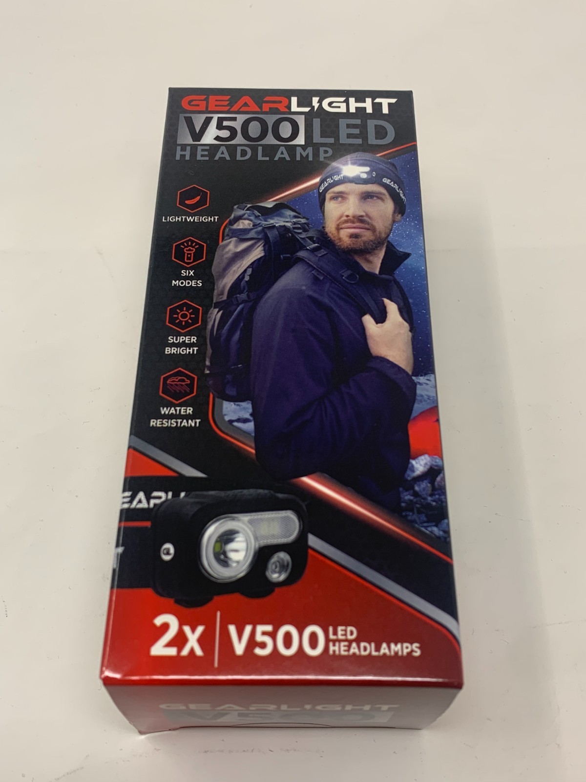 GearLight V500 LED Headlamp Flashlight [2 PACK] Running & Camping #000001