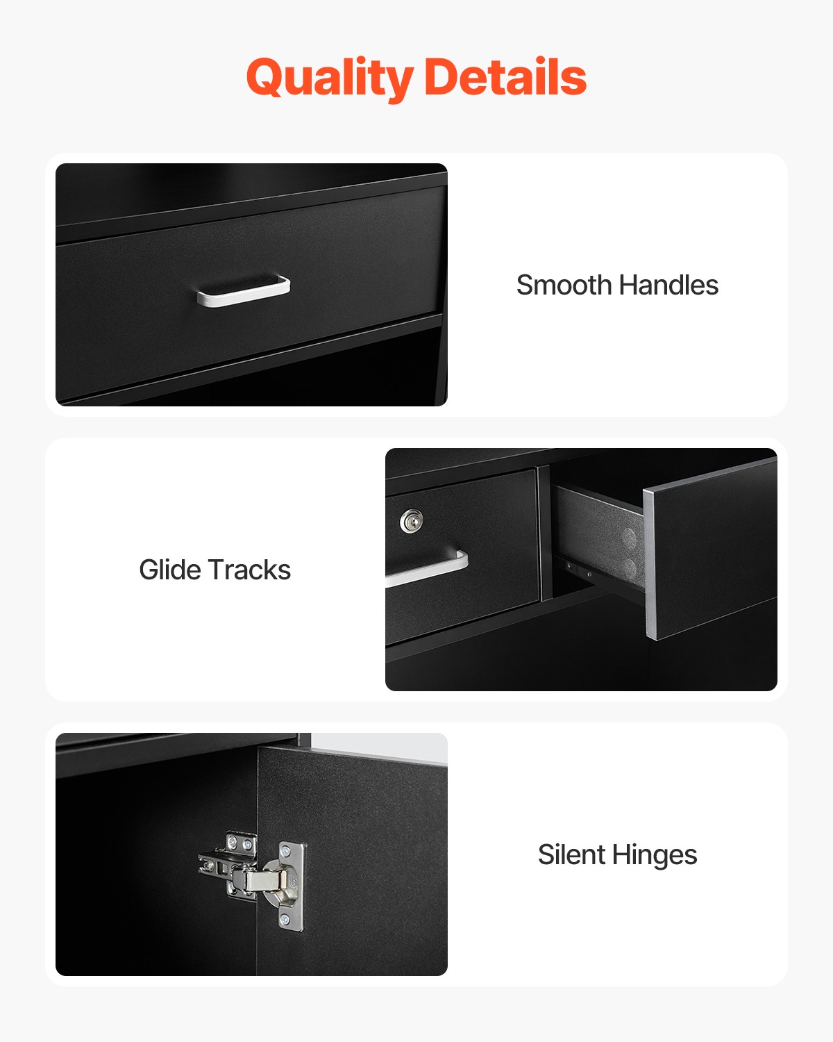 Uimoso Reception Desk Rectangular Front Counter Table 47.24in Black Office Table