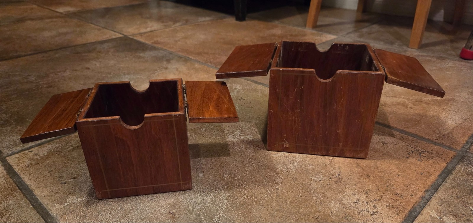 2 Wood Nesting Boxes Magic Mentalism Tricks