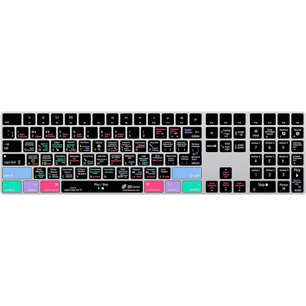 KB Covers Logic Pro X Keyboard Cover for Apple Magic Keyboard with Num Pad
