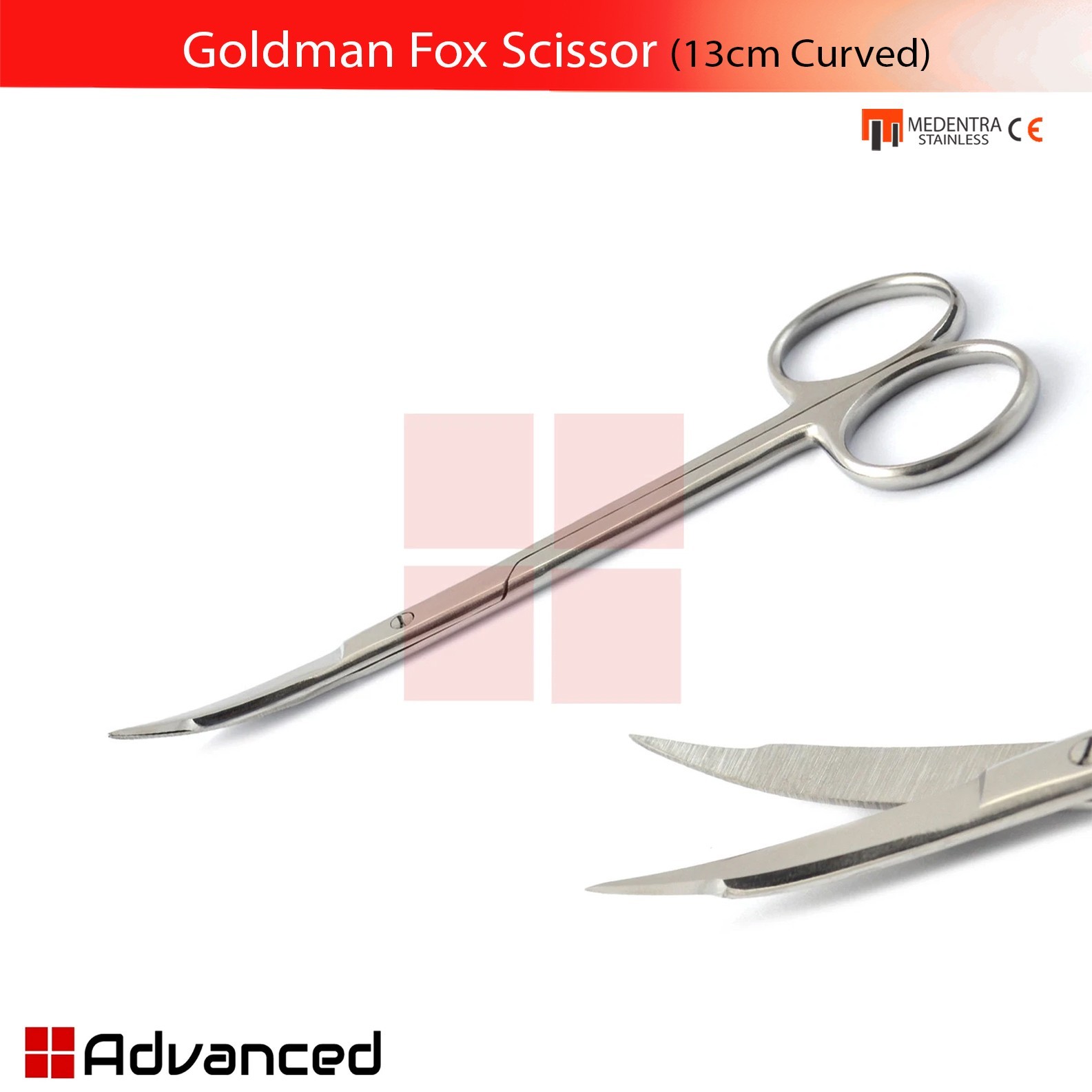 GOLDMAN FOX Scissors Curved Precise Cutting & Trimming Soft Tissue Scissors