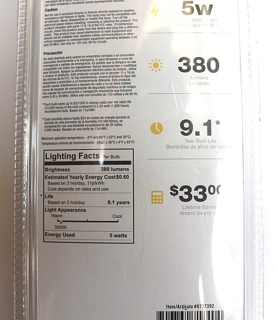 3 pack 35W Replacement LED bulbs, Warm White, MR16 Flood, *Choose Your Base*
