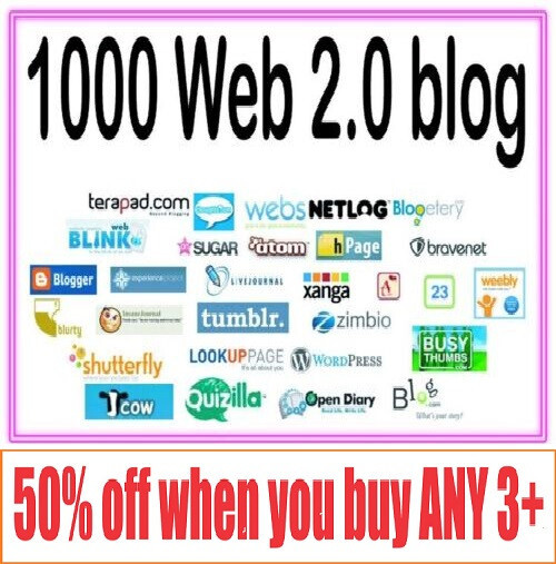 1000 web 2.0 High quality backlinks/posts
