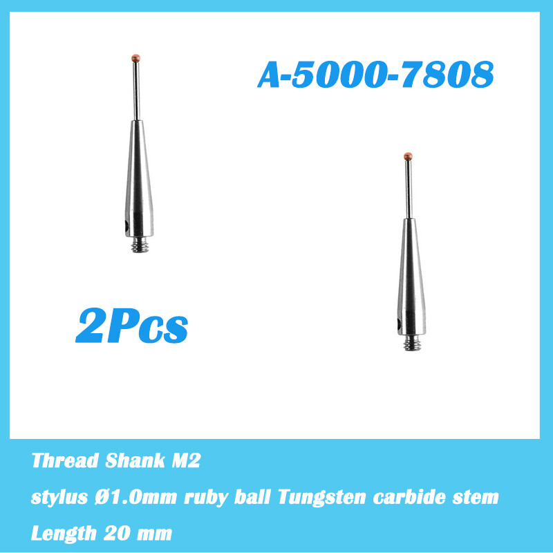 CMM Touch Probe M2 Thread Stylus 1mm Ruby Ball 20mm Length A-5000-7808- 2Pcs