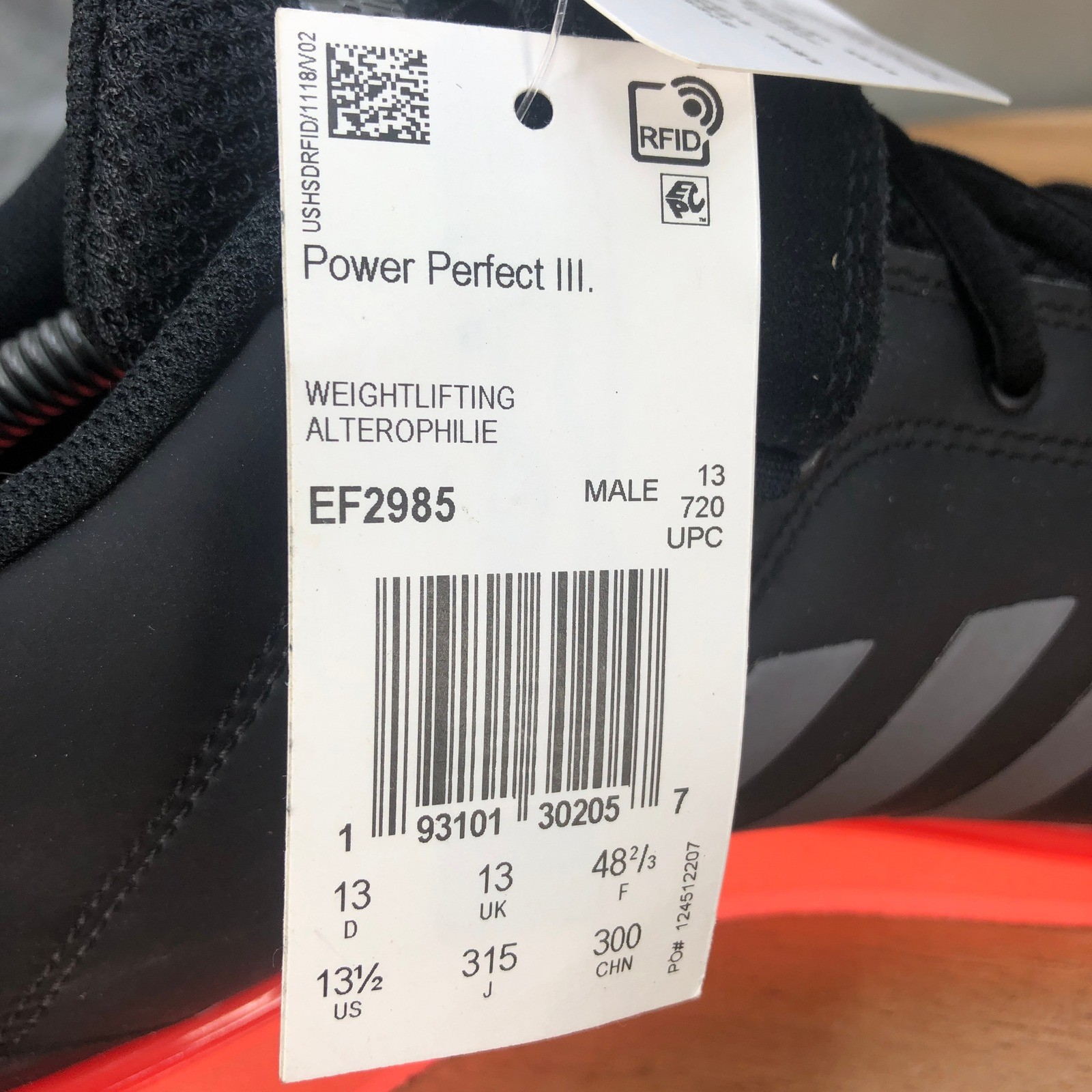 Adidas Power Perfect III EF2985 Mens Black Weightlifting Shoes Size 13.5