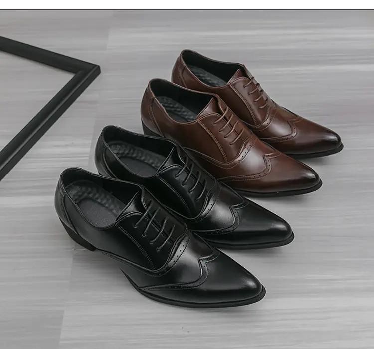 Chic Men's Faux Leather Pointed Toe Lace Up Oxfords Casual Formal Wedding Shoes