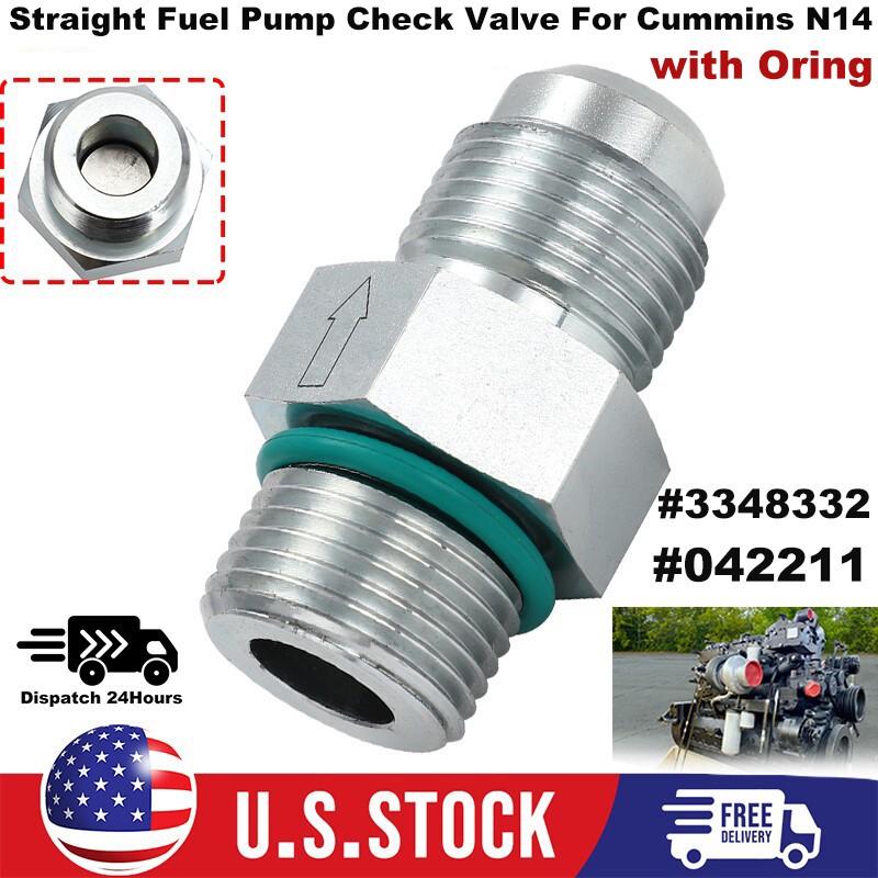 Fuel Pump Straight Fuel Check Valve 042211,3348332 For Cummins N14 Application