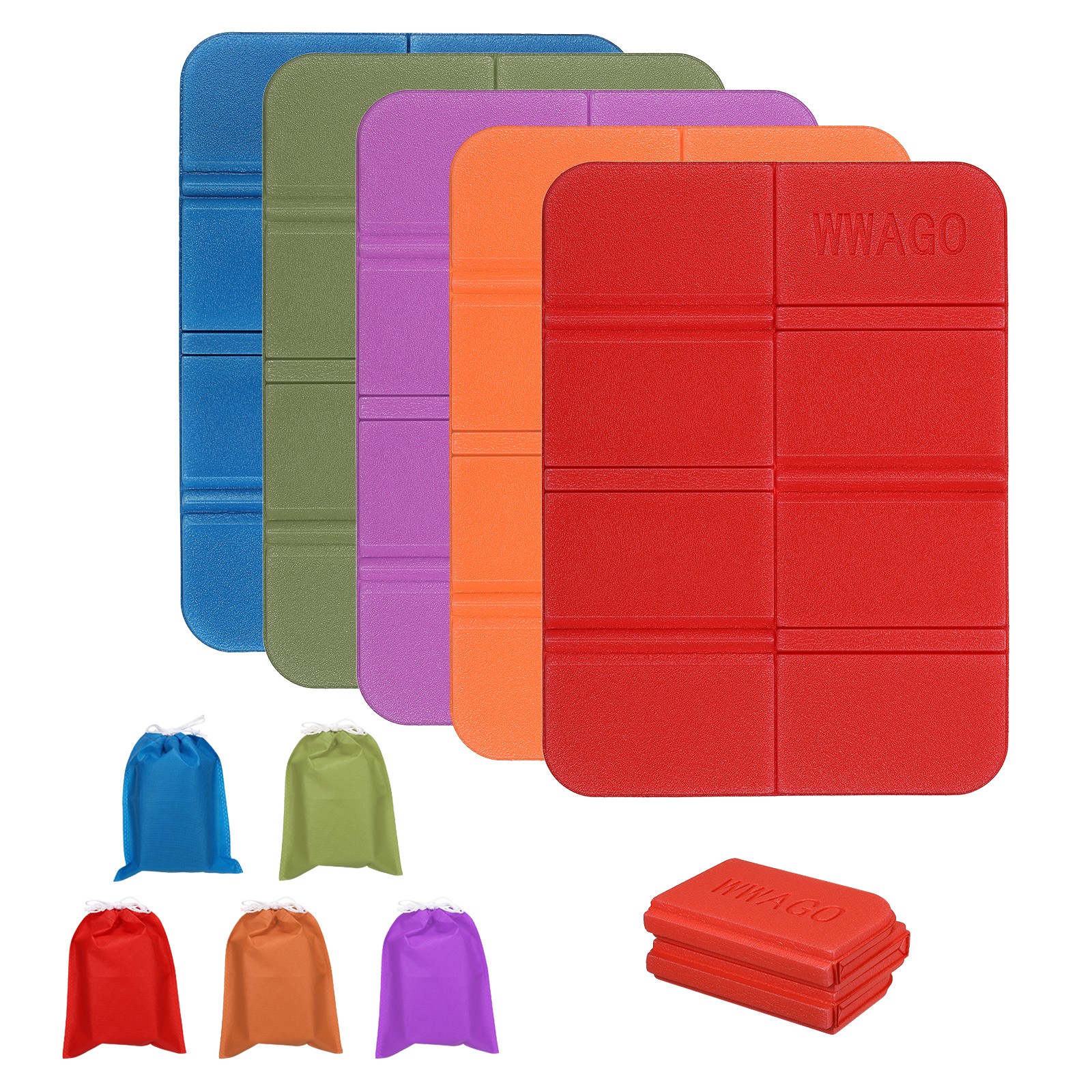 5Pcs Camping Cushion Seat Foldable Sitting Pad XPE Foam Outdoor Sitting Mats