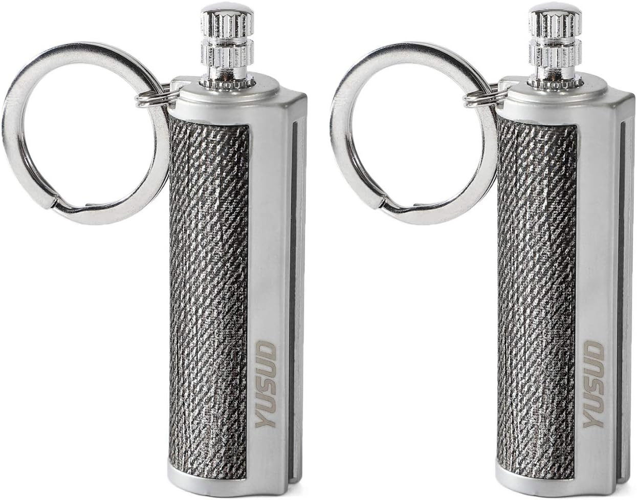 YUSUD 2 Pack Permanent Match Infinity Lighter with Multitool Keychain, Reusable