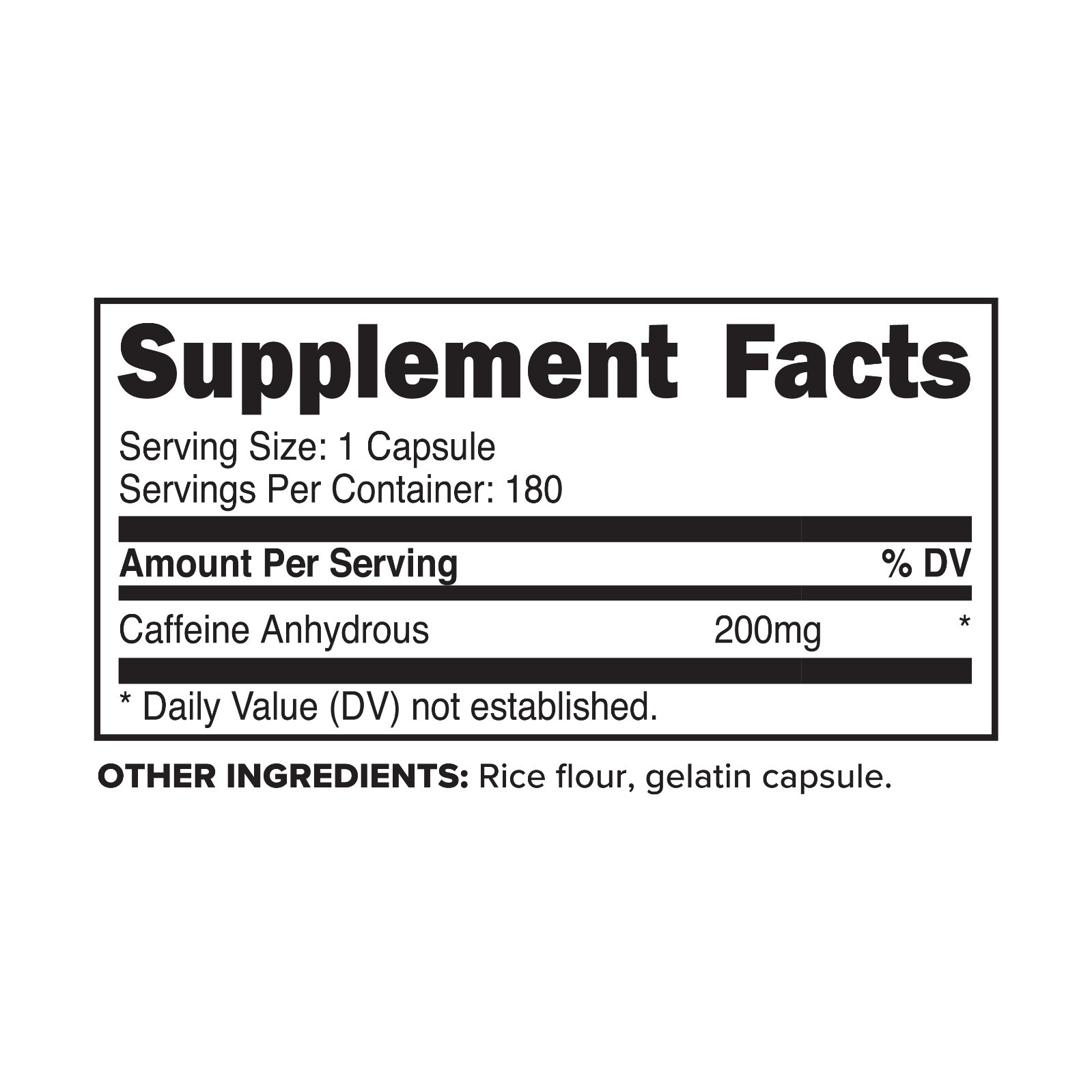 PrimaForce Caffeine Pills 200mg, 180 Capsules