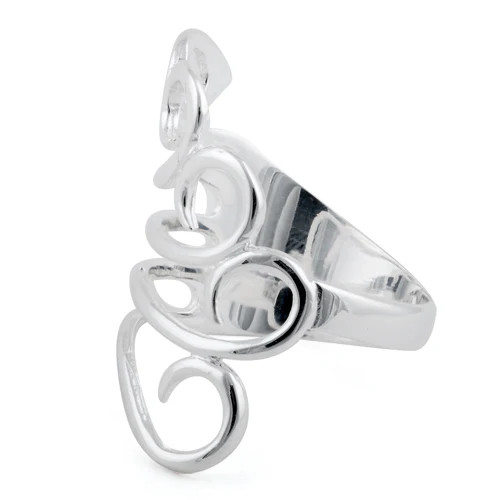 925 Sterling Silver Freeform Swirl Ring