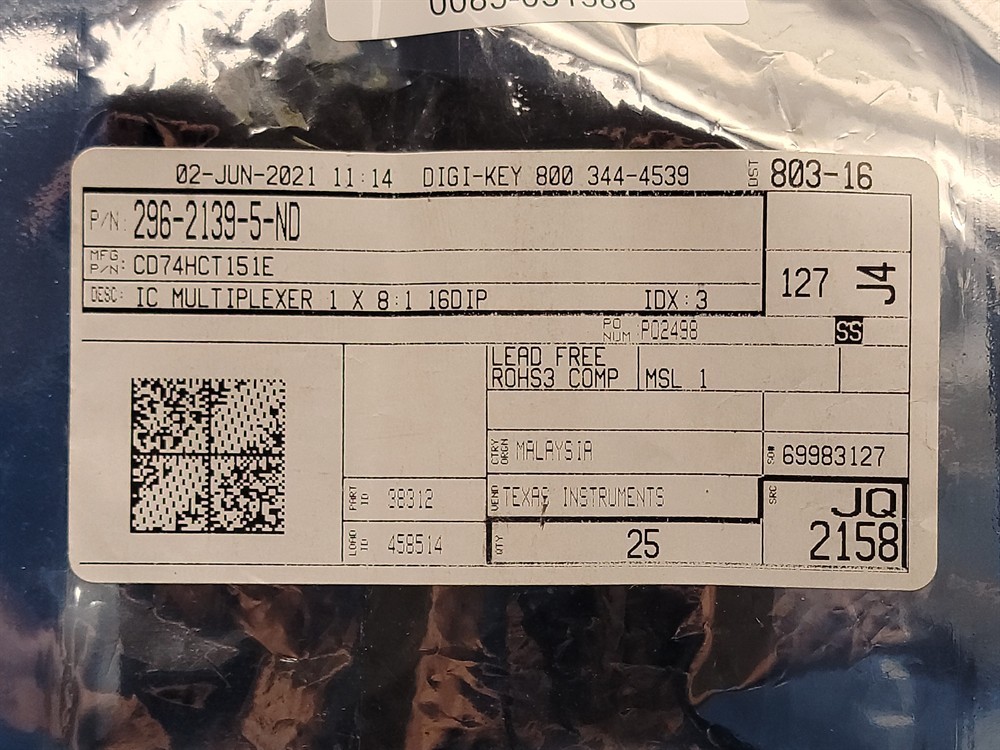 New (24pcs) CD74HCT151E TEXAS INSTRUMENTS IC Logic