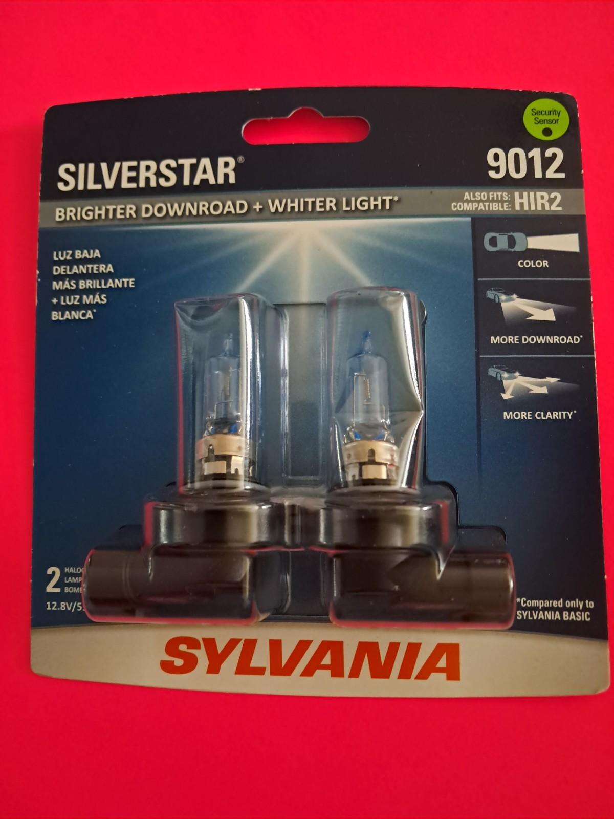 NEW - Sylvania 9012 SilverStar Brighter Downroad + Whiter Light - Free ShipN!