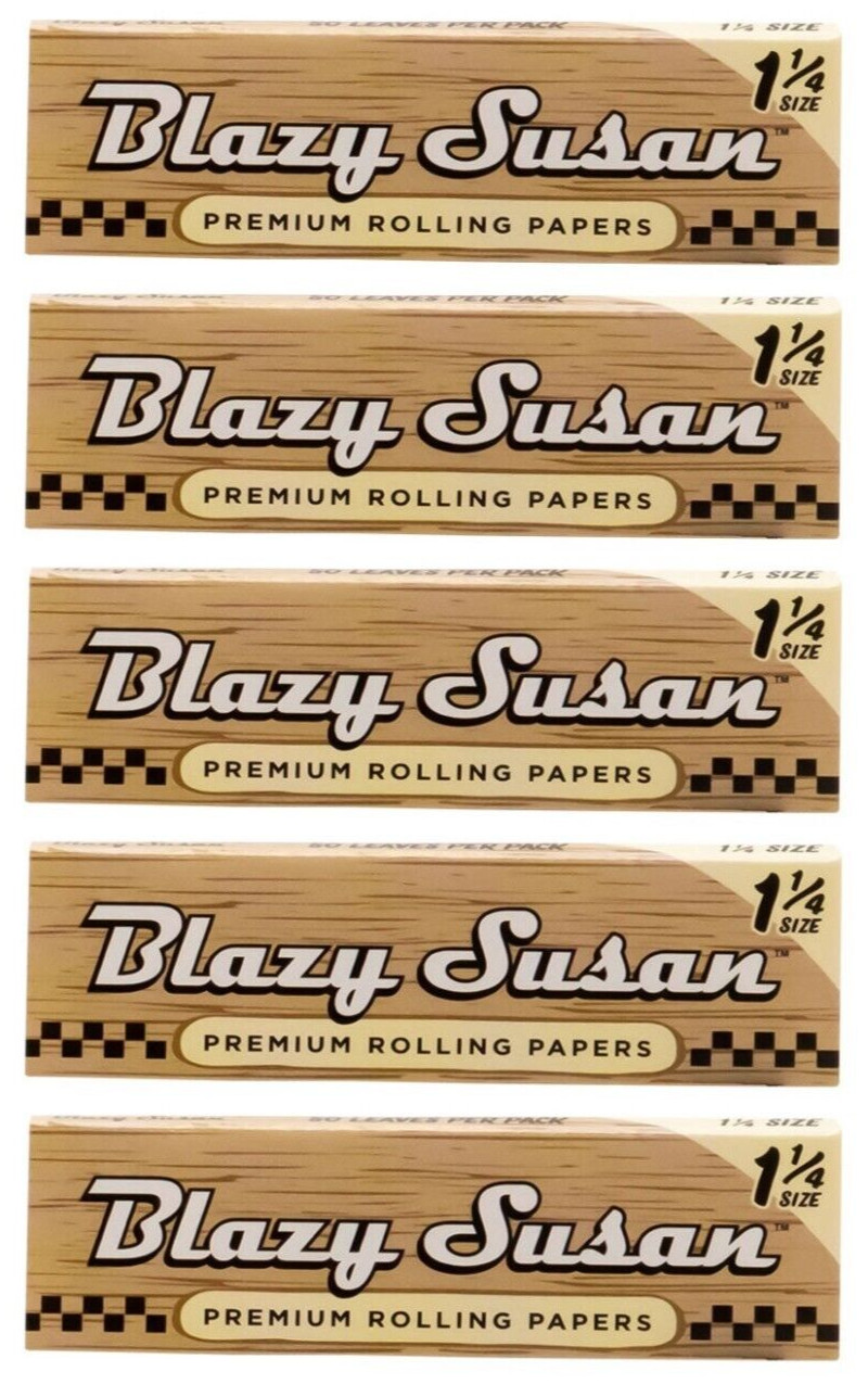 5x Blazy Susan Rolling Papers 1 1/4 Unbleached Papers! *Great Price* USA Shipped