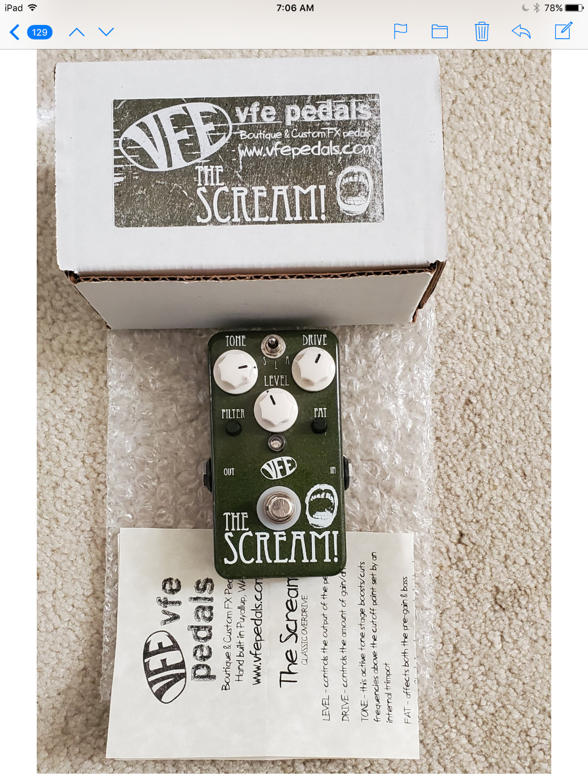 VFE PEDAL THE SCREAM - OVERDRIVE