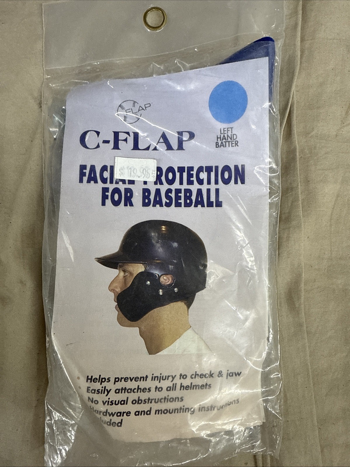 Markwort C-Flap Jaw Guard Face Protection Baseball Helmet Left Hand Batter Blue