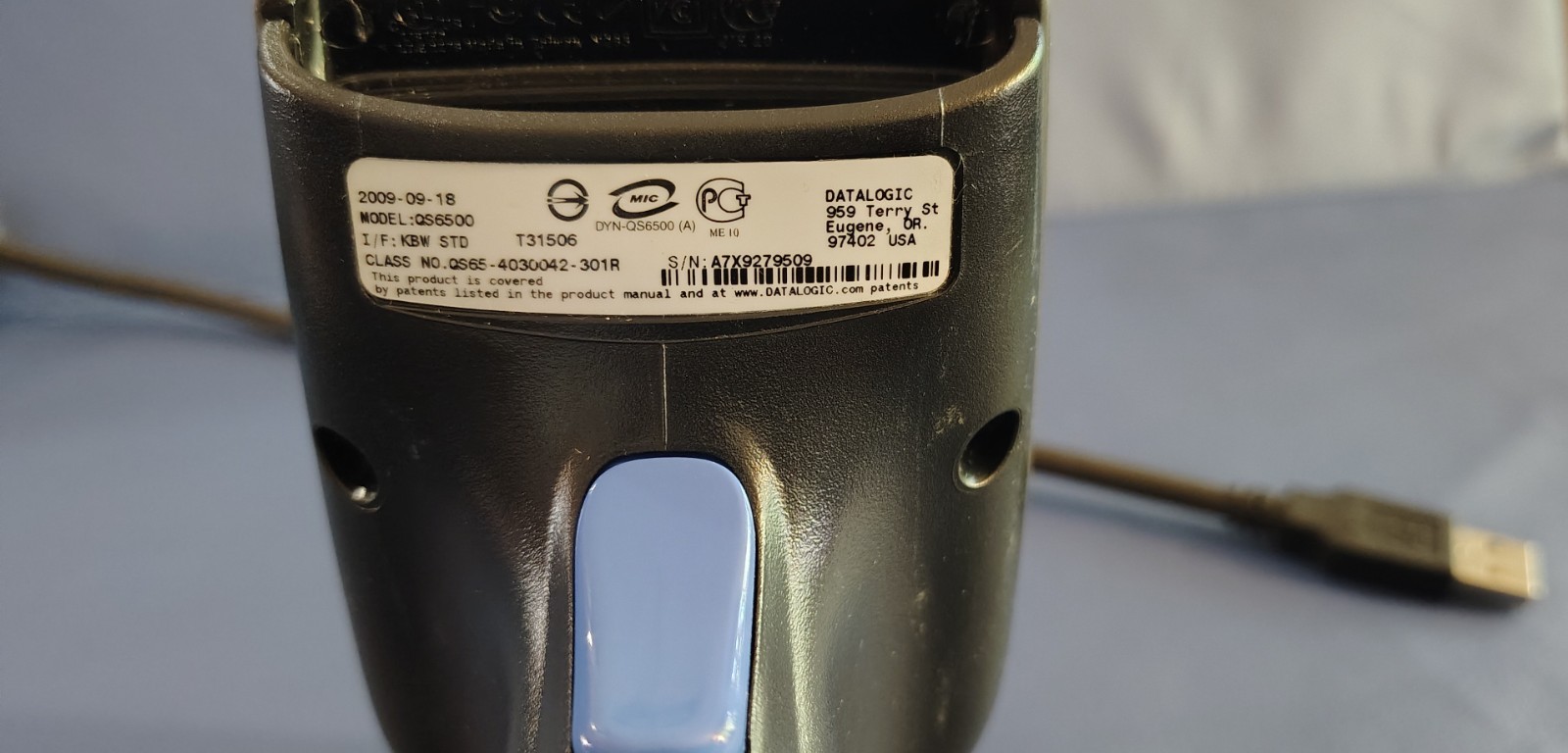 Datalogic Quickscan QS6500 Scanner With USB Plug And Stand