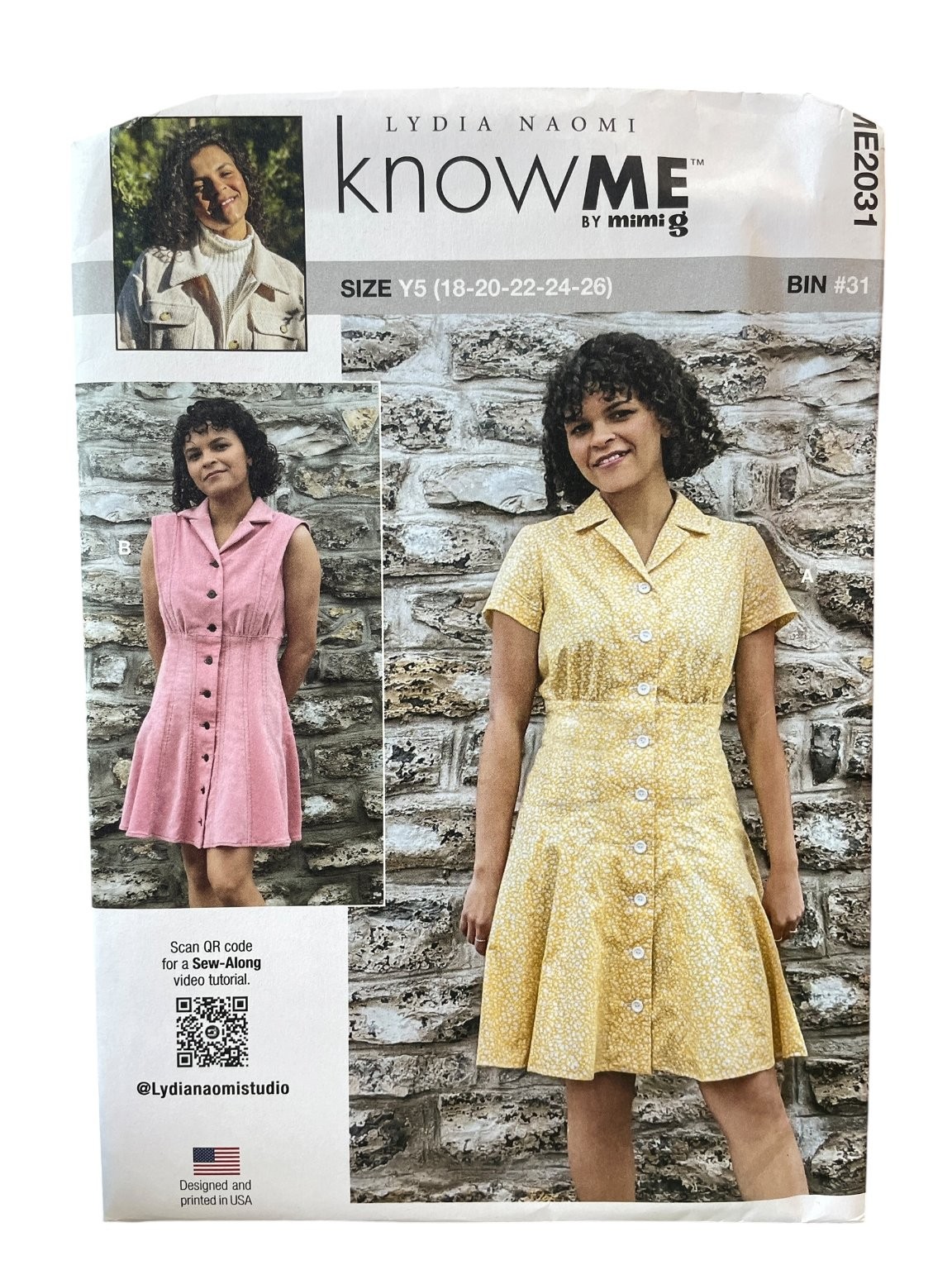 knowme by mimi G ME2031 Misses' Dress Size Y5 (18-26) Shirt Dress