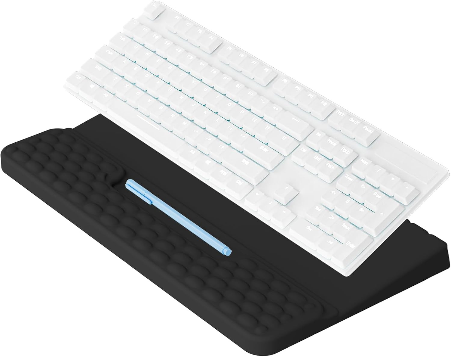 Ergonomic Keyboard Wrist Rest with Storage Tray, Soft Memory Foam Arm Cushion Ke