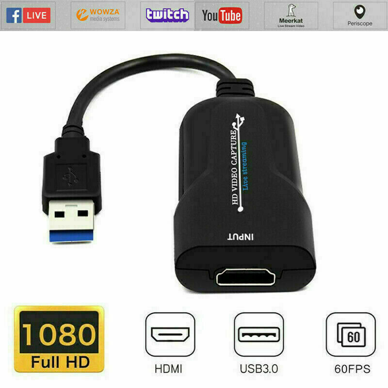 1080P 4K HDMI to USB 2.0 3.0 Video Capture Card Game Audio Video Live Streaming
