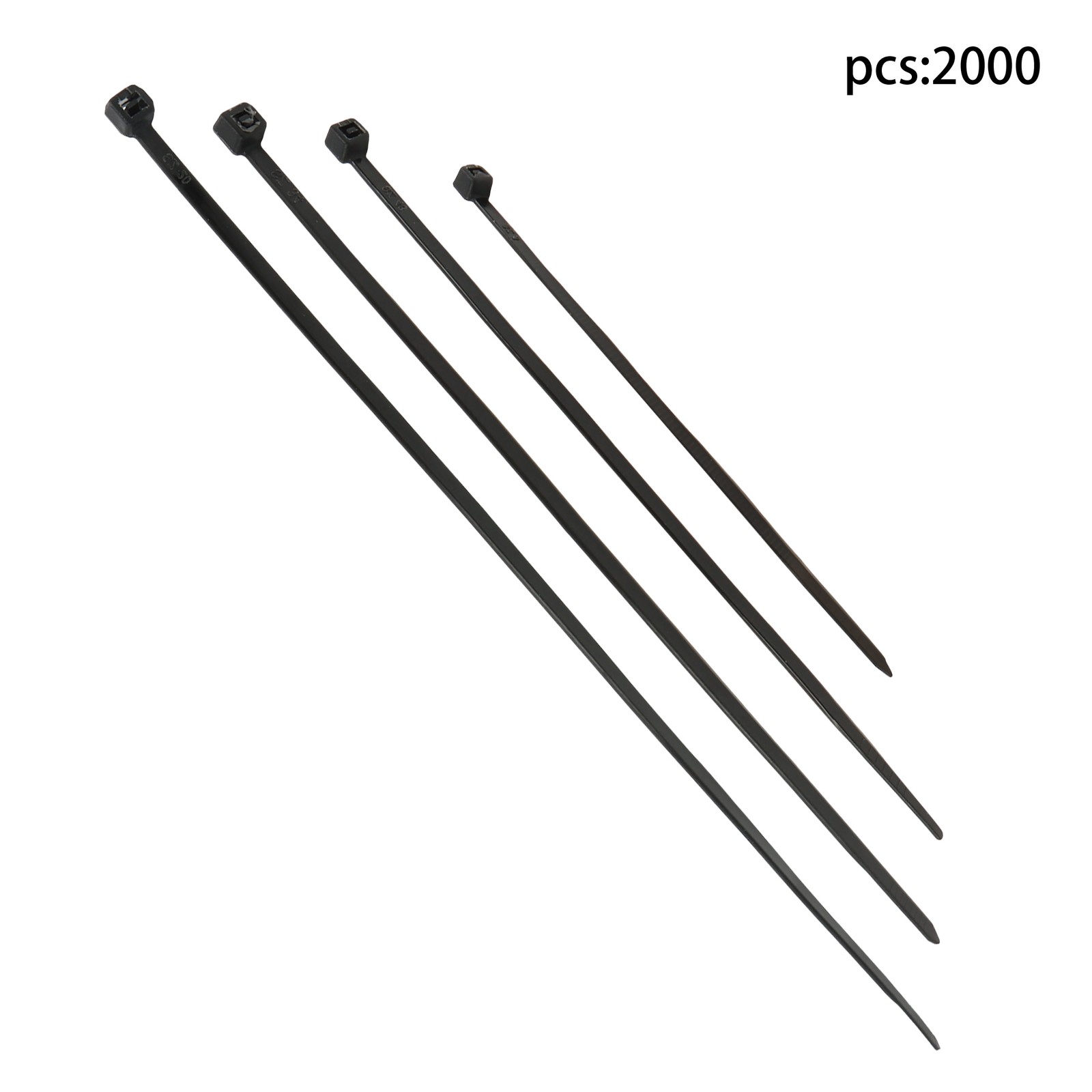2000 PCS Self-locking Nylon Zip Ties Assorted Sizes 4+6+8+12 Inch Cable ties