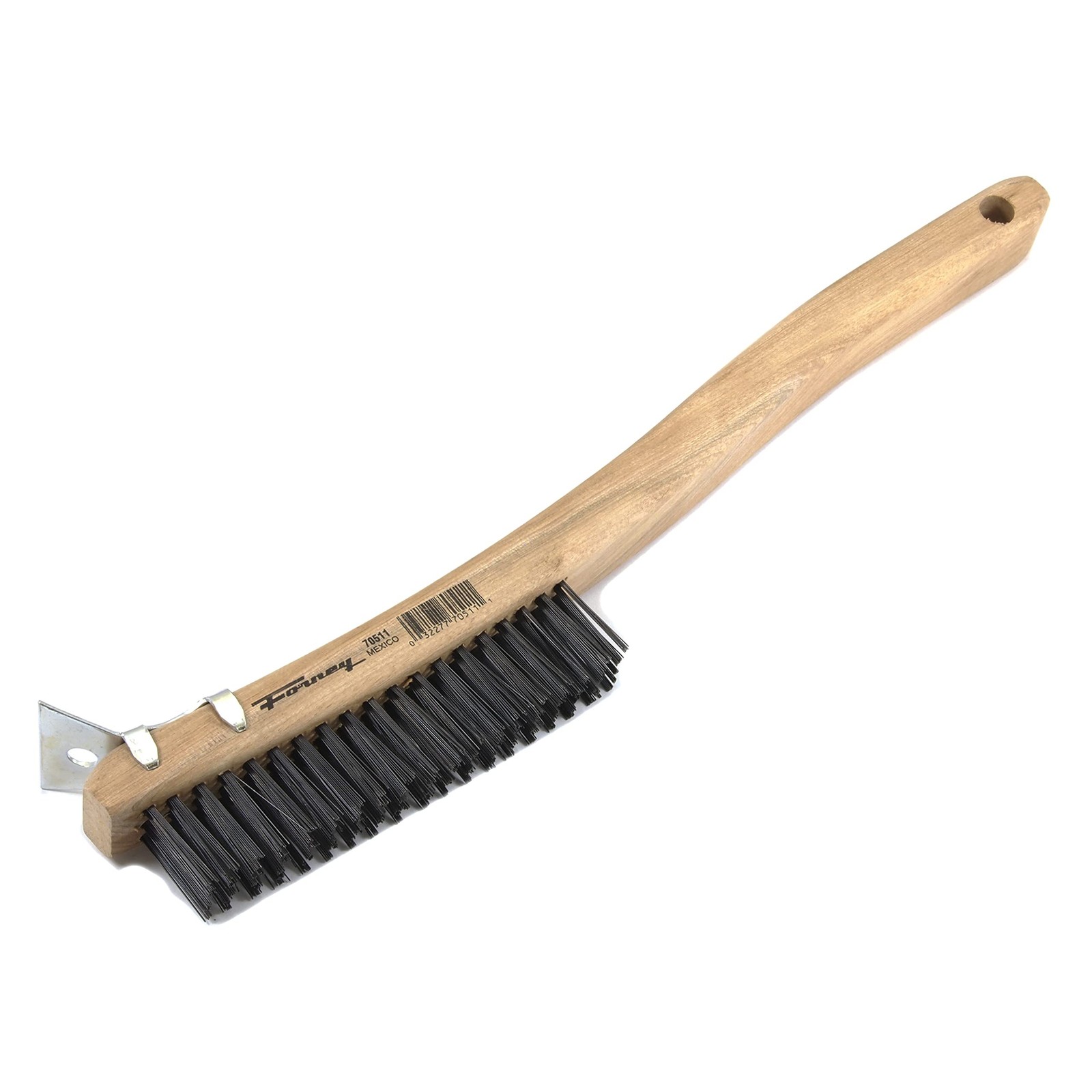 Forney 70511A, 2-Pack Scratch Brush with Scraper, Carbon, 3 x 19 Rows