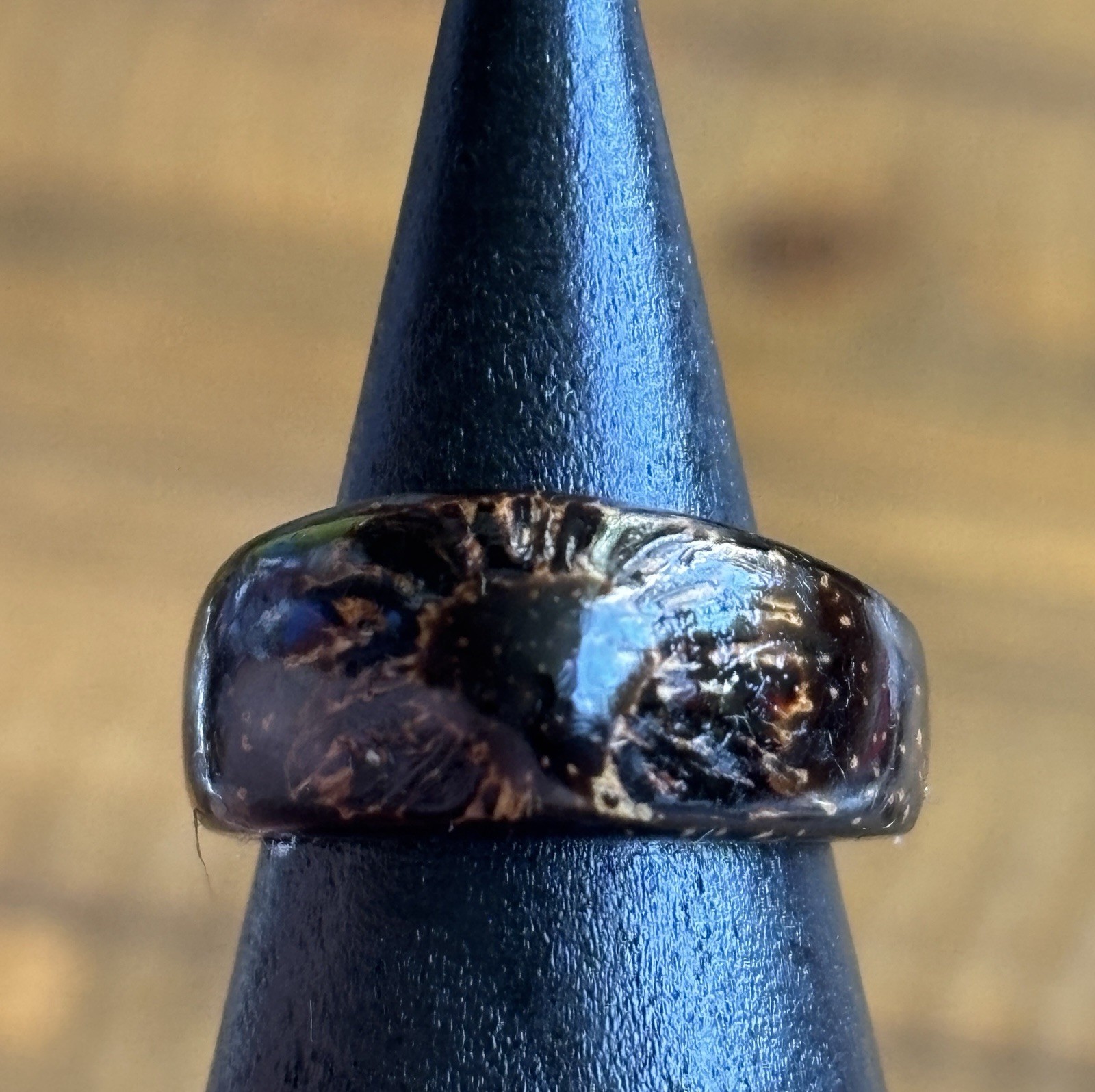 Handcrafted Coconut Shell Ring Size 3.75