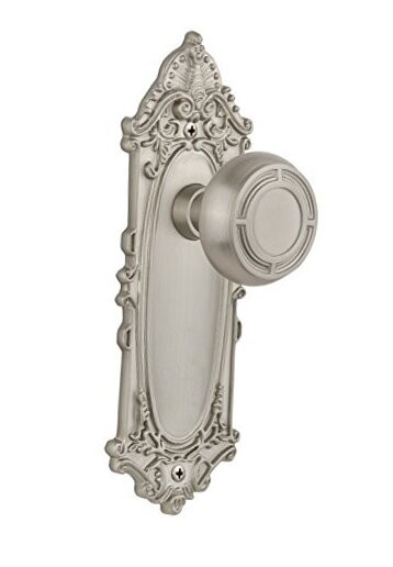 Warehouse Victorian Plate with Mission Knob Passage - 2.75" Satin Nickel
