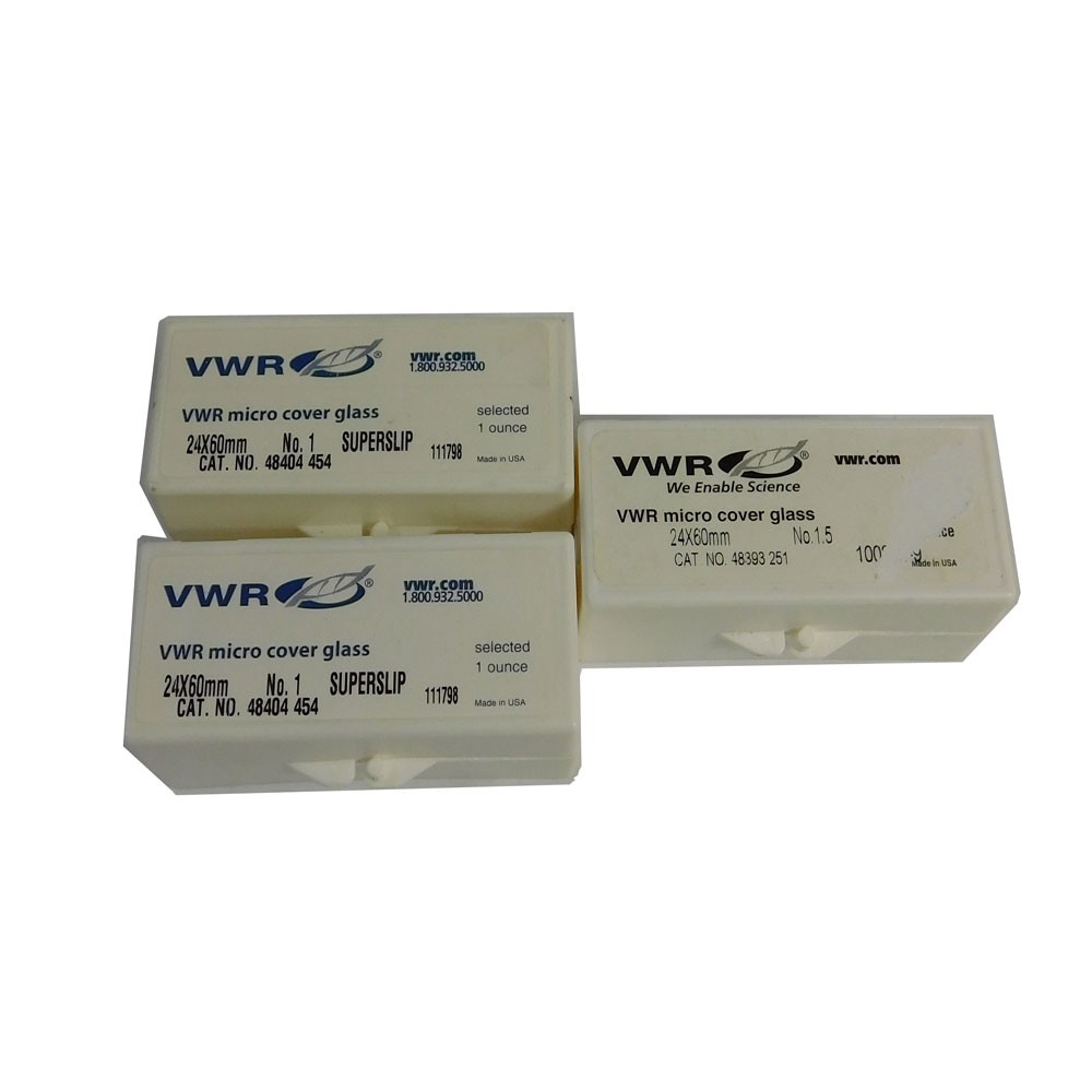 (Lot of 190) NEW VWR 24x60mm Glass Slides (46)48393 251 & (144)48404 454