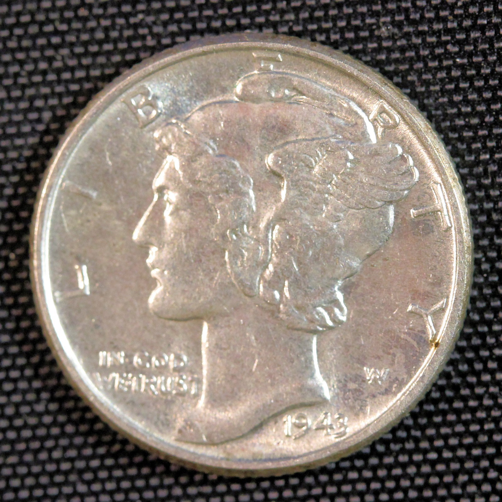1943 Mercury Dime - partial split band - AU?