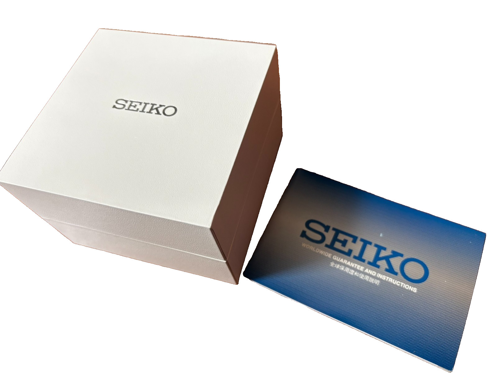 SEIKO Empty White Presentation Watch Gift Box With warranty card booklet Pillow