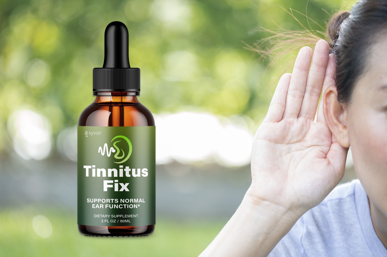 (2 Pack) Tinnitus Fix Ear Health Drops All Natural TinnitusFix Vitamin 60 Servs