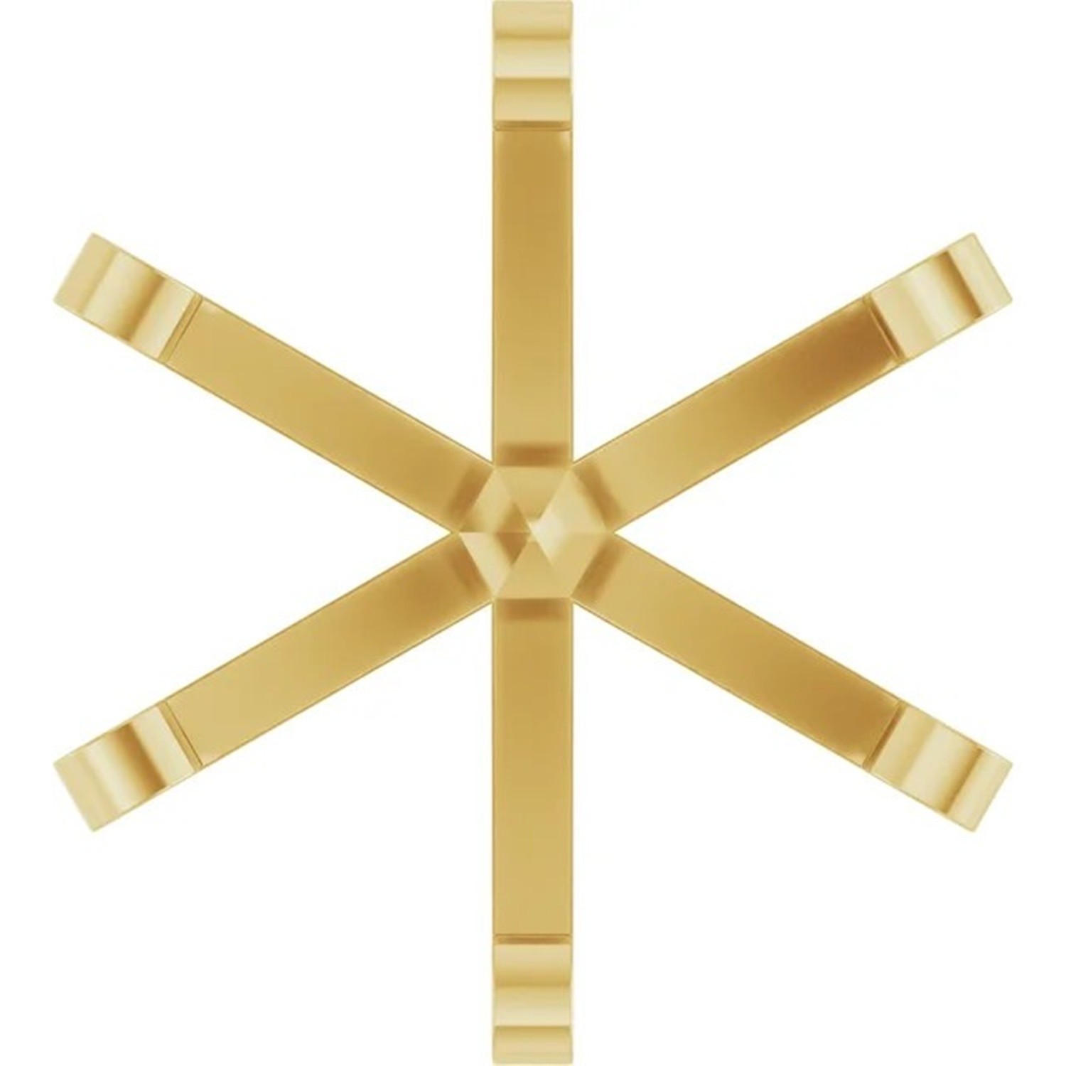 14K Solid Gold 6 Prong Low Peg Head Setting for Round Cut Standard Design USA