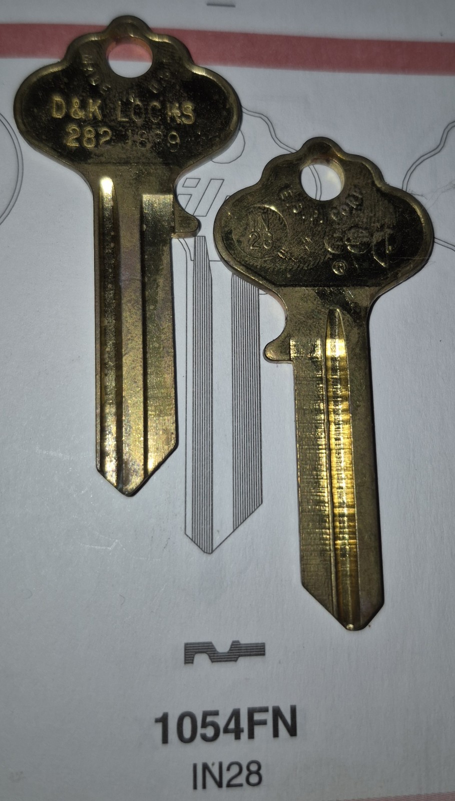 Ilco 1054FN, IN28, Vintage Key (1) Blank .