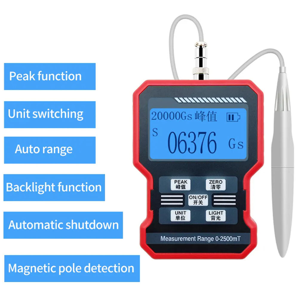 High-Precision Digital Tesla Meter Flux Gauss Meters Magnetic Field Detector