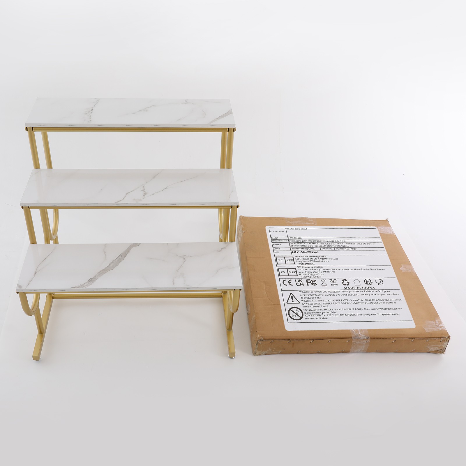 Shoe Display Table, 3 Tier Heavy Duty Display Stands, Standing Display Shelf