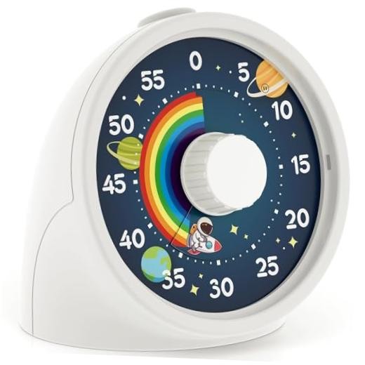 BellMan Visual Timer with Pause Button, Time Management Tool, Design for White