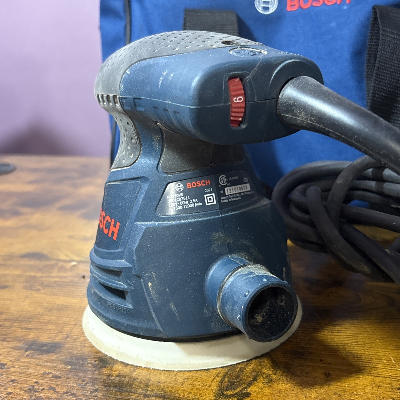 Bosch ROS20VS 5in Variable Speed Random Orbit Sander with Bosch Bag
