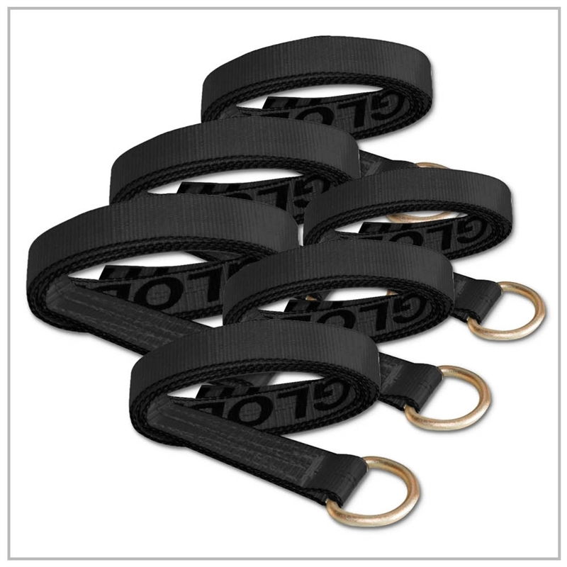 6 pcs 2" x 10 FT Lasso Tie Down Strap w/ D Ring Cinch Tire Wheel Trailer Tow