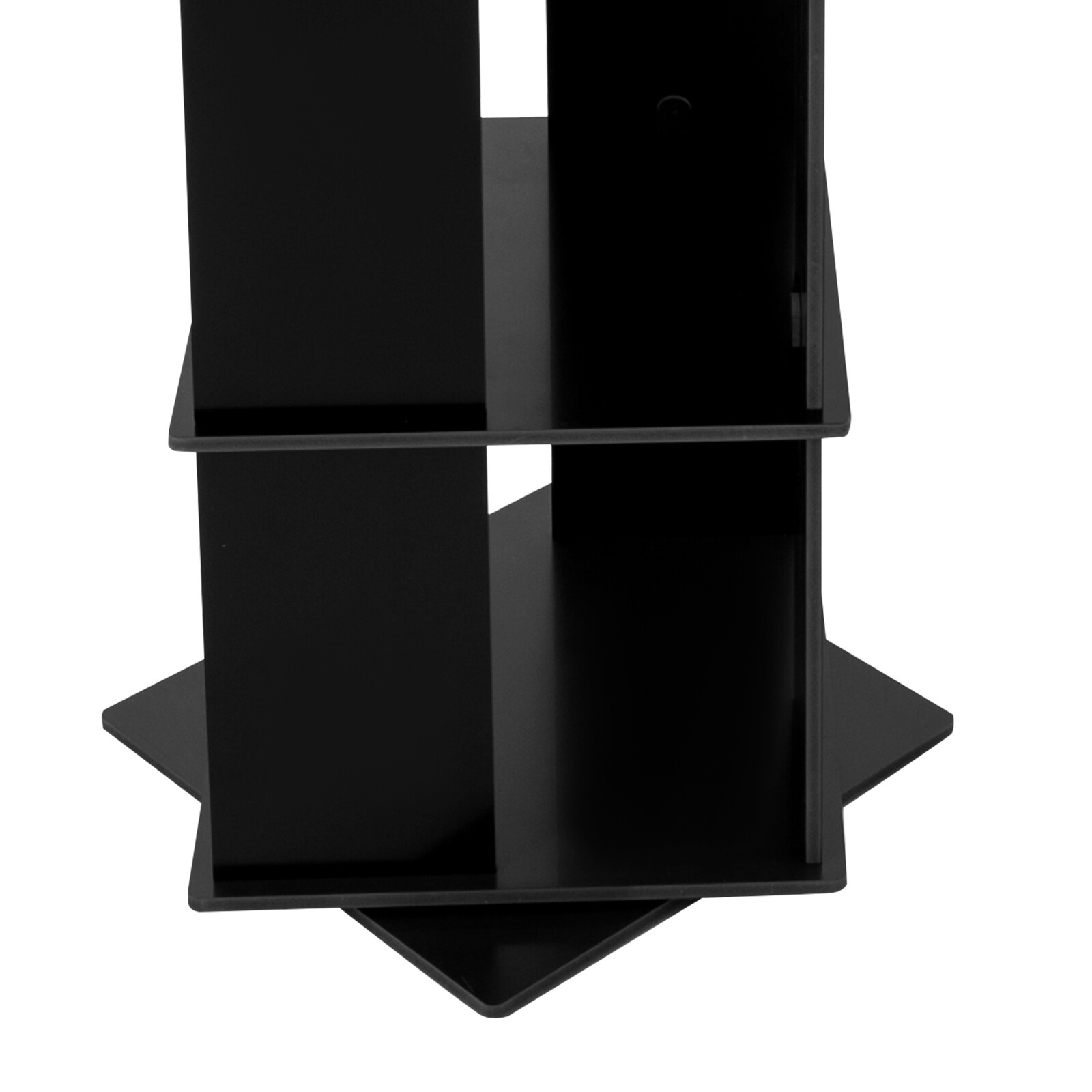 Black Bookcase Storage Shelf 360° Rotating Bookshelf Freestanding Display Rack