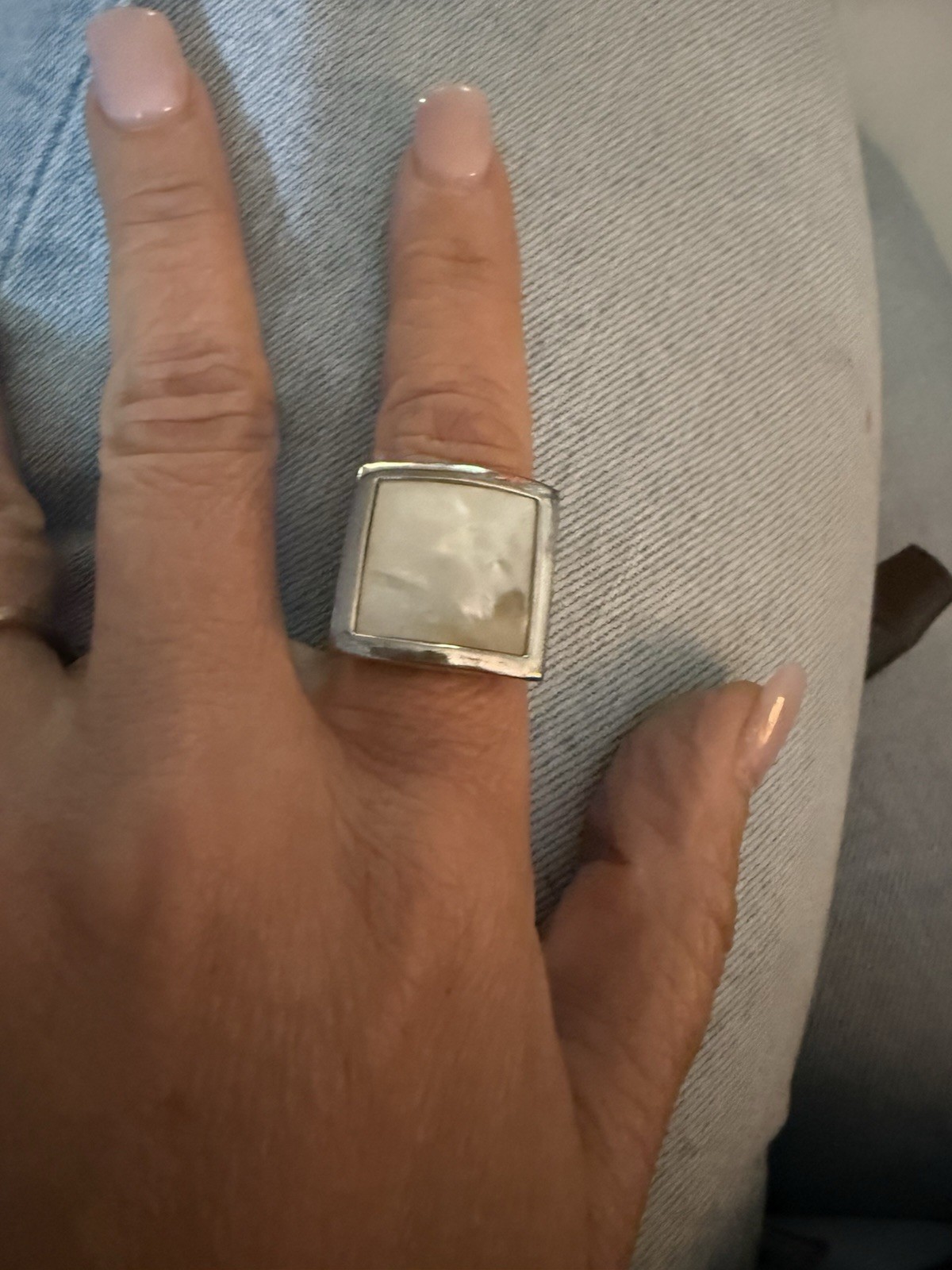 925 Sterling Silver Ring Engraved Initial "M" Vintage Size 9 16.5g